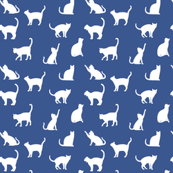 Cat Silhouette in Blue Jay