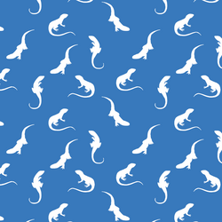 Iguana Silhouette in Cerulean