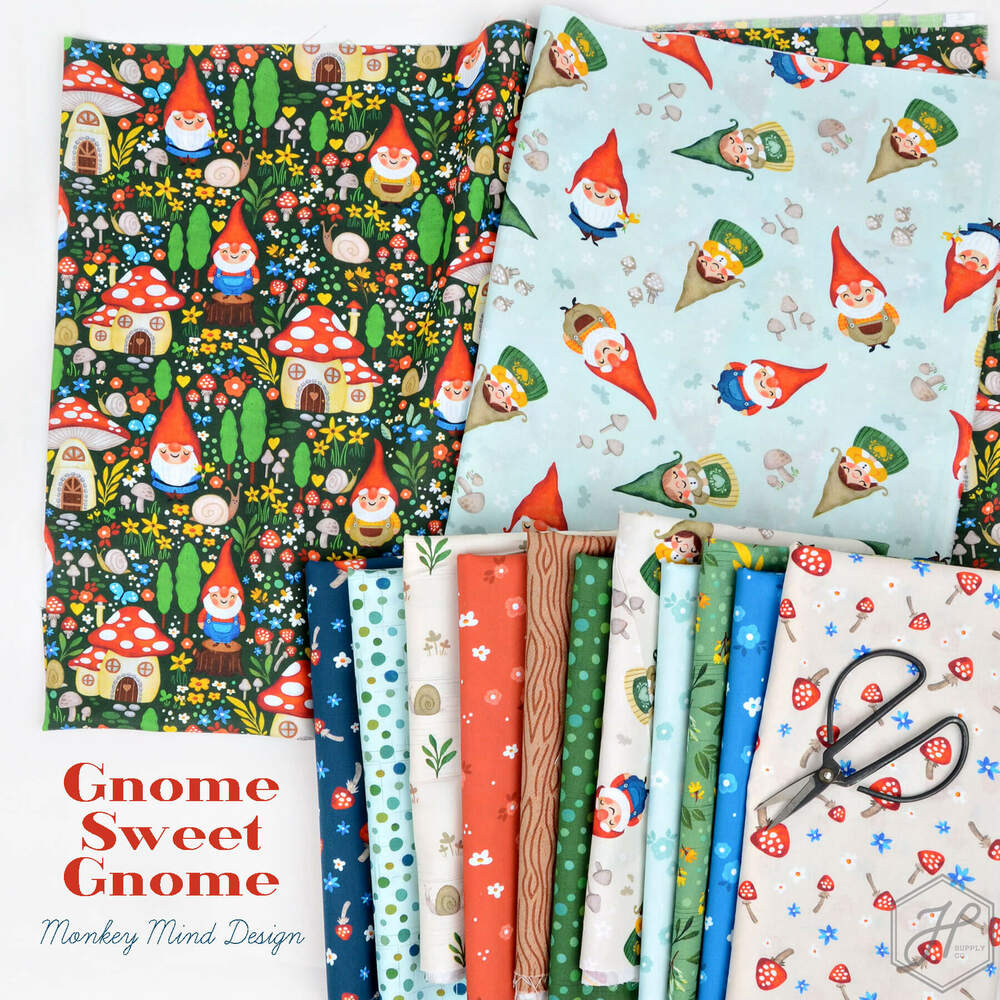 Gnome Sweet Gnome Fabric by Monkey Mind Design Hawthorne Supply Co