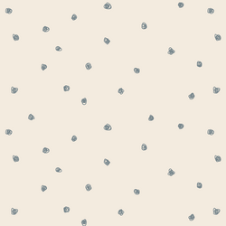 Squiggle Dots in Lead Blue on Egret