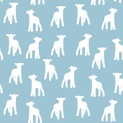 Lamb Silhouette in Bluebell
