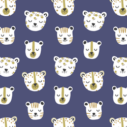 Jungle Cats in Indigo