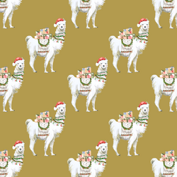 Little Festive Llama in Golden