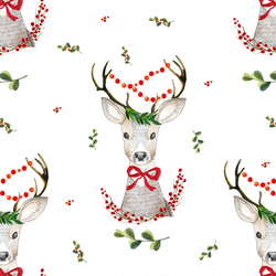 Fancy Holiday Deer in White