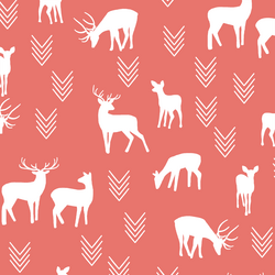 Deer Silhouette in Living Coral