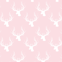 Little Deer Silhouette in White on Soft Pink