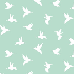 Hummingbird Silhouette in Mint