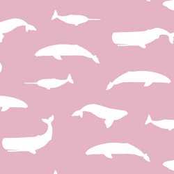 Whale Silhouette in Carnation