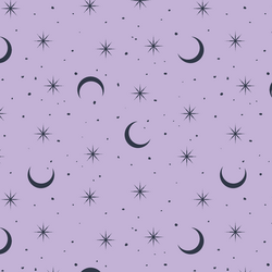 Small Moon and Stars in Lilac