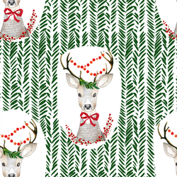 Fancy Holiday Deer in Wintergreen