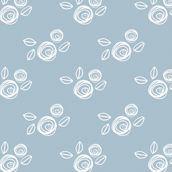 Small Regal Roses in Cashmere Blue