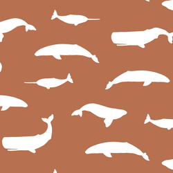 Whale Silhouette in Terracotta