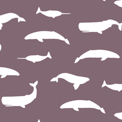 Whale Silhouette in Mulberry