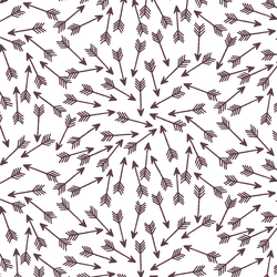 Arrows in Raisin on White