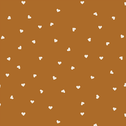 Tiny Hearts in Egret on Boho Brown