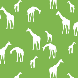 Giraffe Silhouette in Greenery