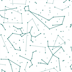 Star Charts in Emerald on White