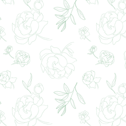 Peony Linework in Fresh Sage