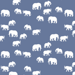 Elephant Silhouette in Azurite