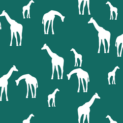 Giraffe Silhouette in Emerald