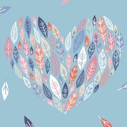 Feathered Hearts in Bluebell