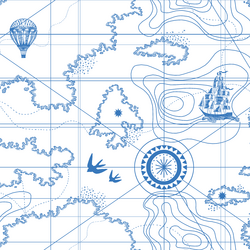 Voyager Map in Cerulean