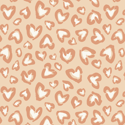 Large Wild Hearted in Cream Clay and Peach