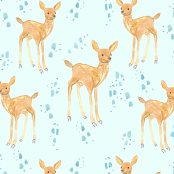 Large April Fawn in Aqua Sky