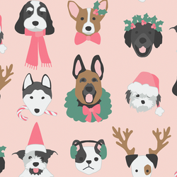 Large Christmas Pups in Sugar Pink Gumdrop