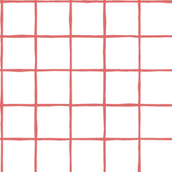 Windowpane in Poppy on White