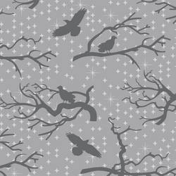 Ravens at Twilight in Smoke