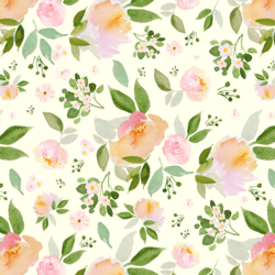 Spring Blossoms in Light Ivory