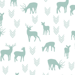 Deer Silhouette in Aspen on White