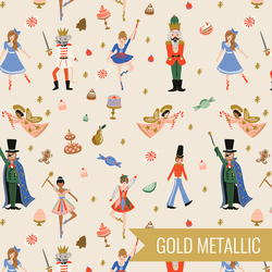 Land of Sweets in Cream Metallic