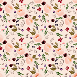 Small Trail Florals in Soft Peach