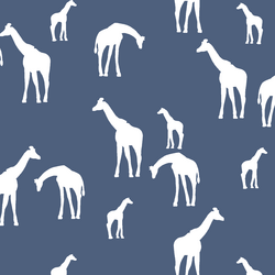 Giraffe Silhouette in Midnight