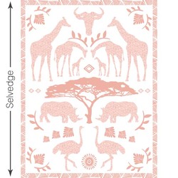 Zambezi Quilt Panel in Peony
