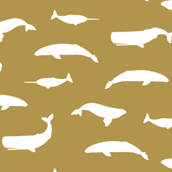 Whale Silhouette in Marigold