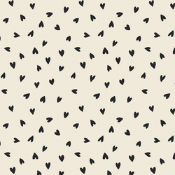 Tossed Hearts in Dark Charcoal Gray