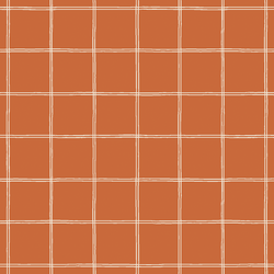 Grid Lines in Cream on Rust