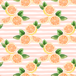 Citrus Slices in Pink Lemonade Stripe