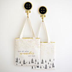 The Wanderer Tote Panel in Onyx and Gold