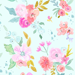 Large May Flowers in Aqua Sky