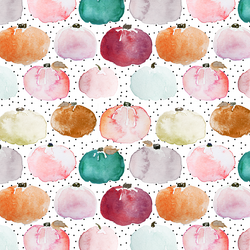 Pastel Pumpkin in Dotted on White