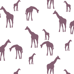 Giraffe Silhouette in Mulberry on White