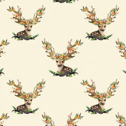 Large Meadow Deer in Ivory