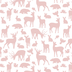 Forest Friends in Blush on white