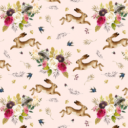 Large Autumn Bunnies in Pale Peach