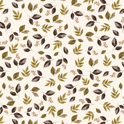 Falling Leaves in Soft Ivory