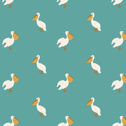 Boho Pelicans in Ocean Teal